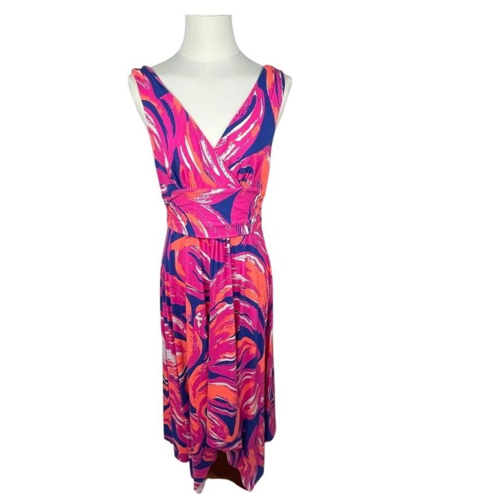 Lilly Pulitzer Pink and Blue Midi Dress